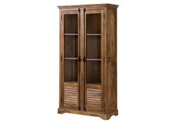 Vitrine Mango 100x45x190 dunkelbraun geölt RODEZ #152