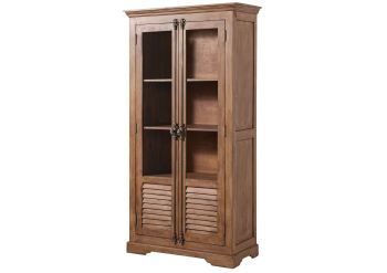 Vitrine Mango 97x45x190 beige geölt TOULOUSE #01