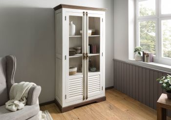 Vitrine Mango 97x45x190 weiß lackiert TOULOUSE #101