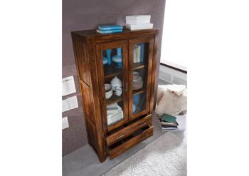 Vitrine Sheesham 100x45x180 life honey lackiert METRO LIFE #101