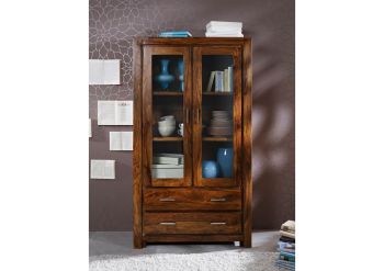 Vitrine Sheesham 100x45x180 life honey lackiert METRO LIFE #101
