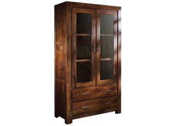 Vitrine Sheesham 100x45x180 life honey lackiert METRO LIFE #101