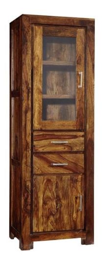 Vitrine Sheesham 60x40x180 life honey lackiert METRO LIFE #106