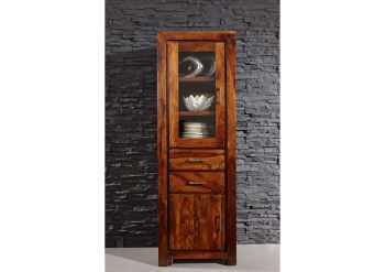 Vitrine Sheesham 60x40x180 life honey lackiert METRO LIFE #106