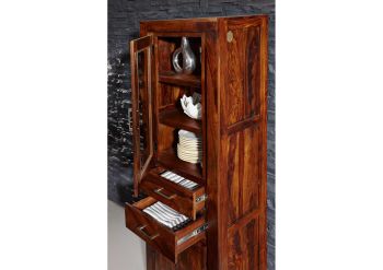 Vitrine Sheesham 60x40x180 life honey lackiert METRO LIFE #106