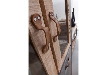 Vitrine Mango 90x50x180 natur bedruckt FACTORY #136