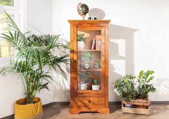 Vitrine Akazie 72x40x155 honig  lackiert OXFORD #0527