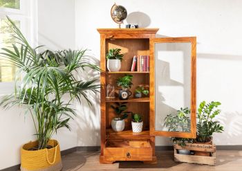 Vitrine Akazie 72x40x155 honig  lackiert OXFORD #0527