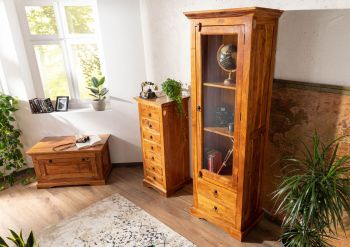 Vitrine Akazie 65x44x191 honig  lackiert OXFORD #0432