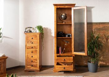 Vitrine Akazie 65x44x191 honig  lackiert OXFORD #0432