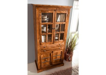 Vitrine Akazie 95x50x195 honig  lackiert OXFORD #0452