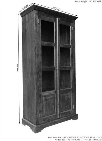 Vitrine Akazie 98x46x191 honig  lackiert OXFORD #0440