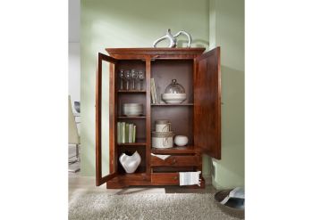 Vitrine Akazie 110x45x155 nougat lackiert OXFORD #425
