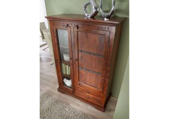 Vitrine Akazie 110x45x155 nougat lackiert OXFORD #425