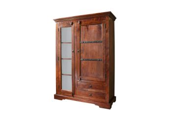 Vitrine Akazie 110x45x155 nougat lackiert OXFORD #425