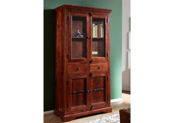 Vitrine Akazie 90x44x180 nougat lackiert OXFORD #1011
