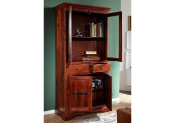 Vitrine Akazie 90x44x180 nougat lackiert OXFORD #1011