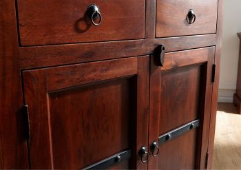 Vitrine Akazie 90x44x180 nougat lackiert OXFORD #1011