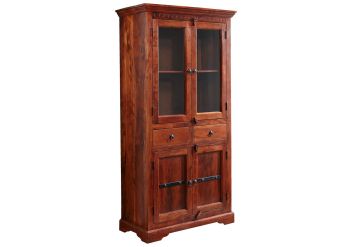 Vitrine Akazie 90x44x180 nougat lackiert OXFORD #1011