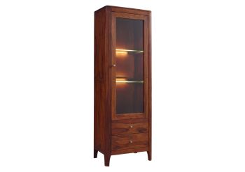 Vitrine Sheesham 60x40x178 walnuss geölt BROOKLYN #26