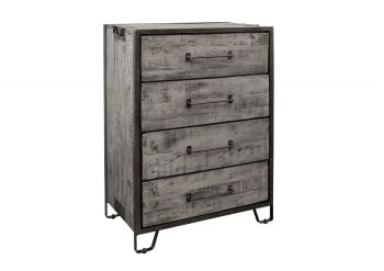 Kommode Mango 81x46x122 grau lackiert HEAVY INDUSTRY #117