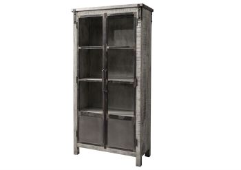 Vitrine Mango  90x40x180 grau lackiert HEAVY INDUSTRY #141