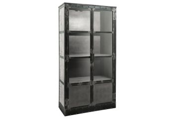 Vitrine Mango 92x40x185 grau lackiert HEAVY INDUSTRY #143