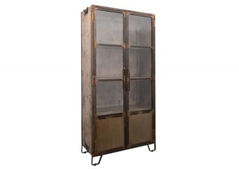 Vitrine Mango 90x40x190 braun lackiert HEAVY INDUSTRY #223