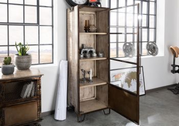 Vitrine Mango 60x40x180 braun lackiert HEAVY INDUSTRY #240