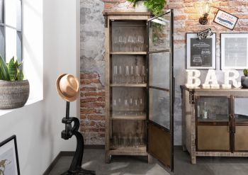 Vitrine Mango 60x40x180 braun lackiert HEAVY INDUSTRY #242