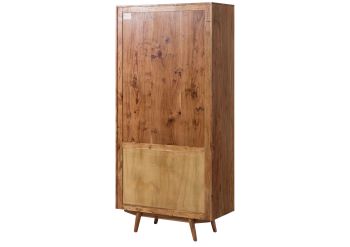 Vitrine Akazie 90x42x190 Akazie natur lackiert MOSAYK  #114