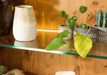 Vitrine Akazie 90x42x190 Akazie natur lackiert MOSAYK  #114