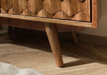 Vitrine Akazie 90x42x190 Akazie natur lackiert MOSAYK  #114