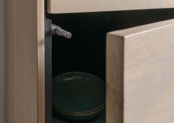 Highboard Akazie 45x45x175 grau-weiß geölt CHICAGO #10
