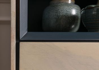 Highboard Akazie 45x45x175 grau-weiß geölt CHICAGO #10