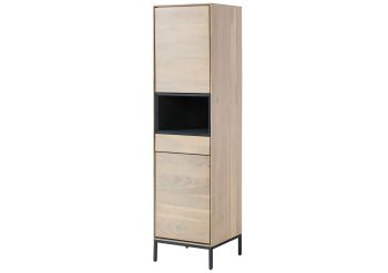 Highboard Akazie 45x45x175 grau-weiß geölt CHICAGO #10