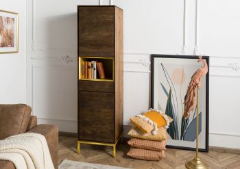 Highboard Mango 45x45x175 braun geölt CHICAGO #110
