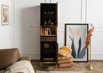 Highboard Mango 45x45x175 braun geölt CHICAGO #110