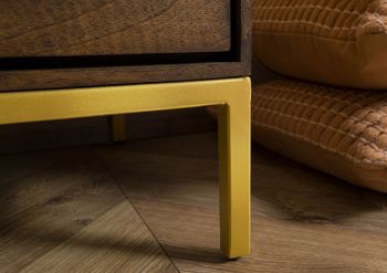 Highboard Mango 45x45x175 braun geölt CHICAGO #110