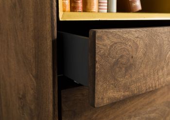 Highboard Mango 45x45x175 braun geölt CHICAGO #110