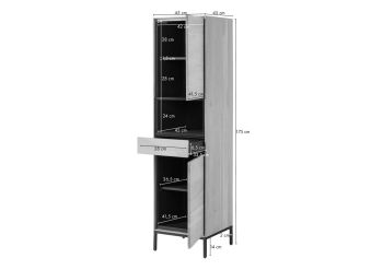 Highboard Mango 45x45x175 braun geölt CHICAGO #110