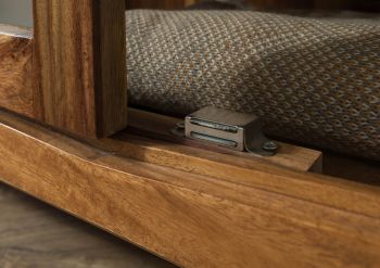 Vitrine Sheesham 100x45x195 braun lackiert ANCONA #116
