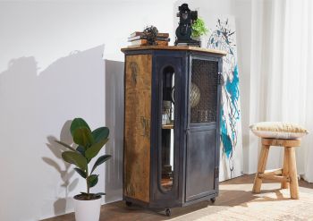 Vitrine Mango 76x60x120 natur lackiert RAILWAY #130