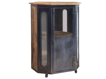 Vitrine Mango 76x60x120 natur lackiert RAILWAY #130