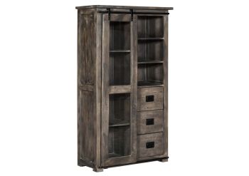Vitrine Mango 100x45x175 grau lackiert RAILWAY #226