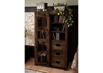 Vitrine Mango 100x45x175 braun lackiert RAILWAY #426
