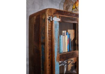 Vitrine Altholz 100x40x180 mehrfarbig lackiert FREEZY #30
