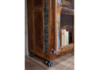 Vitrine Altholz 100x40x180 mehrfarbig lackiert FREEZY #30