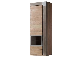 Hängevitrine Akazie 48x35x142 beige lackiert Amsterdam #112