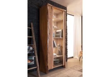 Vitrine Akazie 81x45x204 natur lackiert PURE ACACIA #107